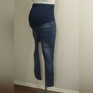 Haute Mama Maternity Distressed Blue Jeans Leggings Small